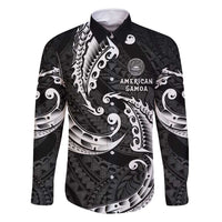 AAPI Heritage Month Family Matching Long Sleeve Bodycon Dress and Hawaiian Shirt American Samoa Polynesian Tribal Wave