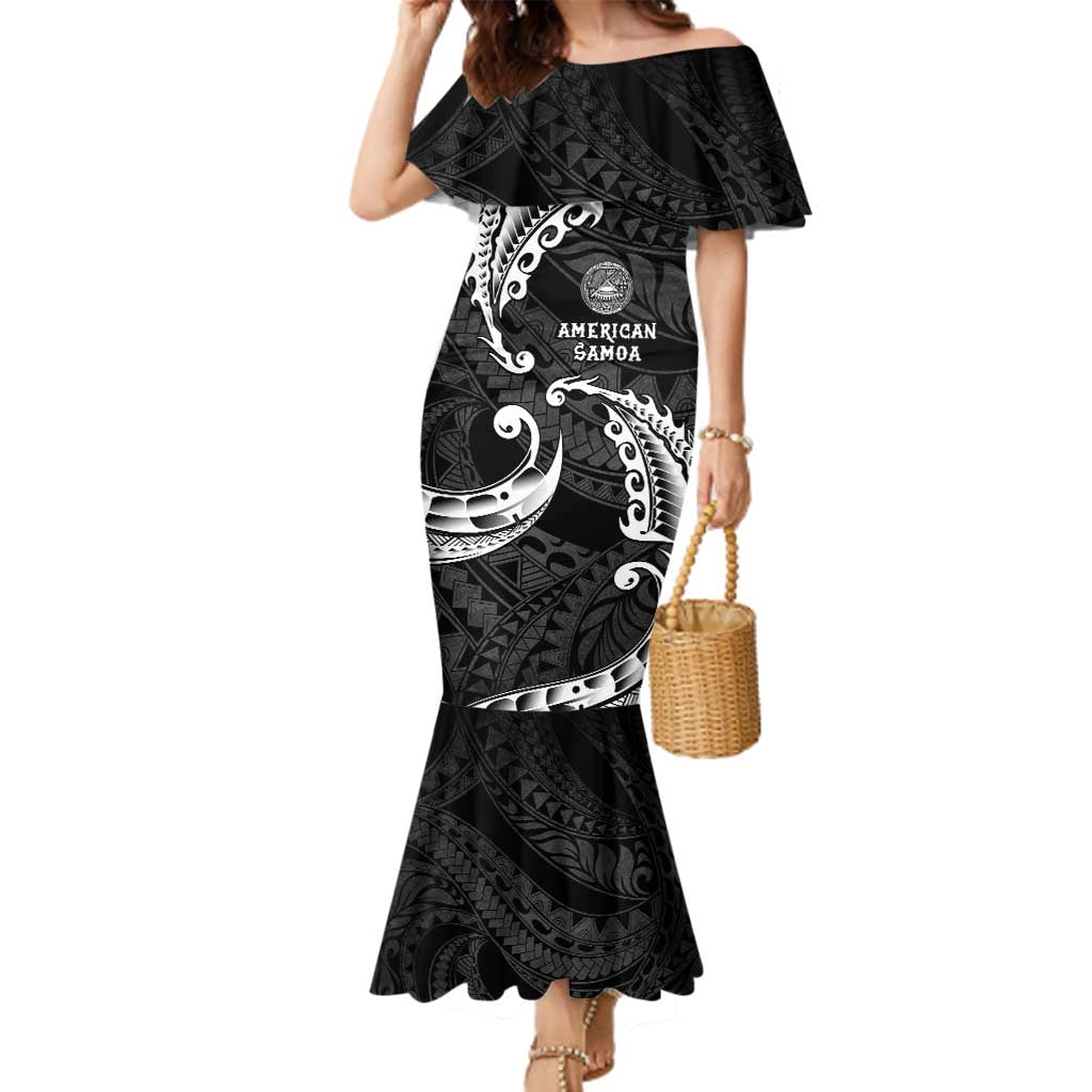 AAPI Heritage Month Family Matching Mermaid Dress and Hawaiian Shirt American Samoa Polynesian Tribal Wave