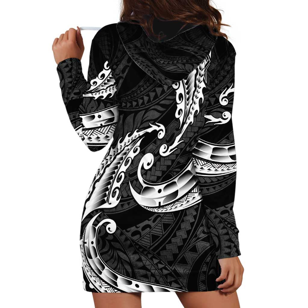 AAPI Heritage Month Hoodie Dress American Samoa Polynesian Tribal Wave