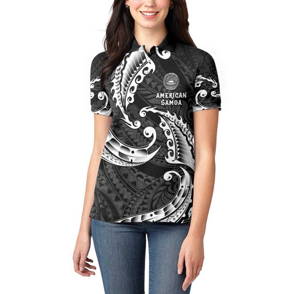 AAPI Heritage Month Women Polo Shirt American Samoa Polynesian Tribal Wave
