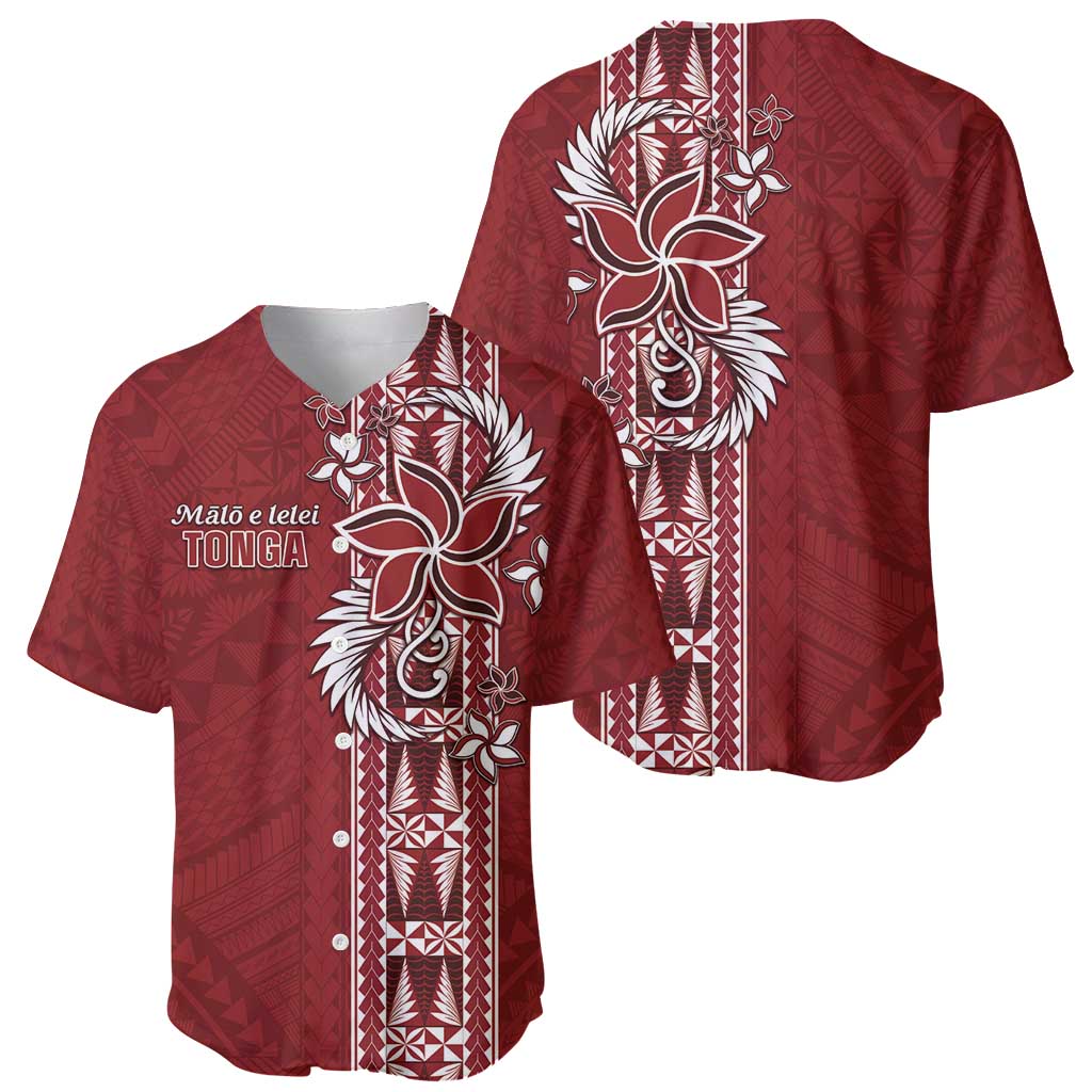 Tonga Language Week Baseball Jersey Malo e Lelei Kupesi Ngatu Pattern LT05 - Polynesian Pride