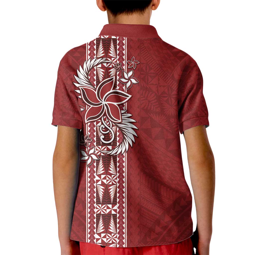 Tonga Language Week Kid Polo Shirt Malo e Lelei Kupesi Ngatu Pattern LT05 - Polynesian Pride
