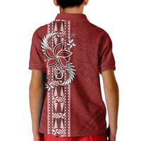 Tonga Language Week Kid Polo Shirt Malo e Lelei Kupesi Ngatu Pattern LT05 - Polynesian Pride