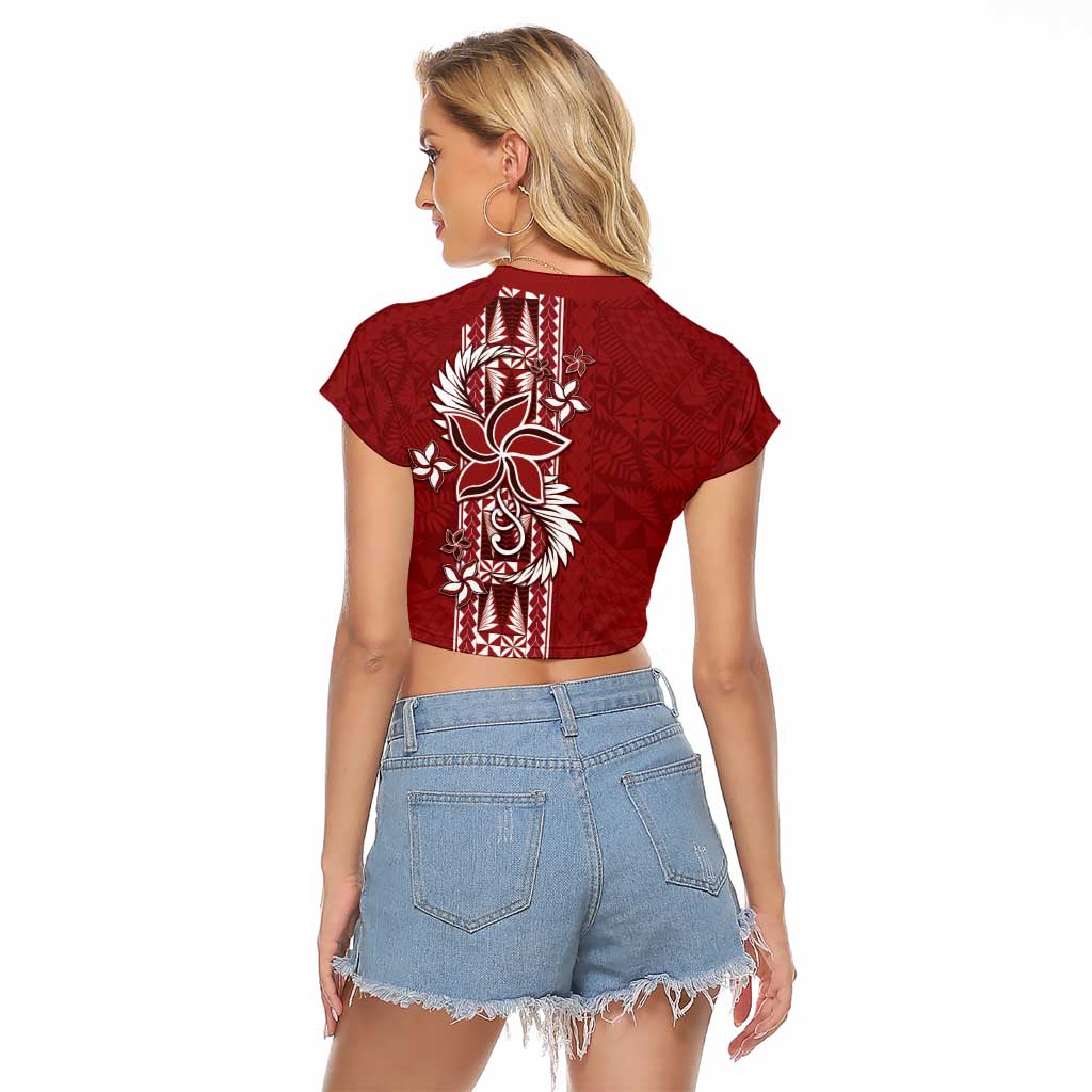 Tonga Language Week Raglan Cropped T Shirt Malo e Lelei Kupesi Ngatu Pattern LT05 - Polynesian Pride