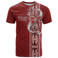 Tonga Language Week T Shirt Malo e Lelei Kupesi Ngatu Pattern LT05 Red - Polynesian Pride