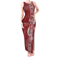 Tonga Language Week Tank Maxi Dress Malo e Lelei Kupesi Ngatu Pattern
