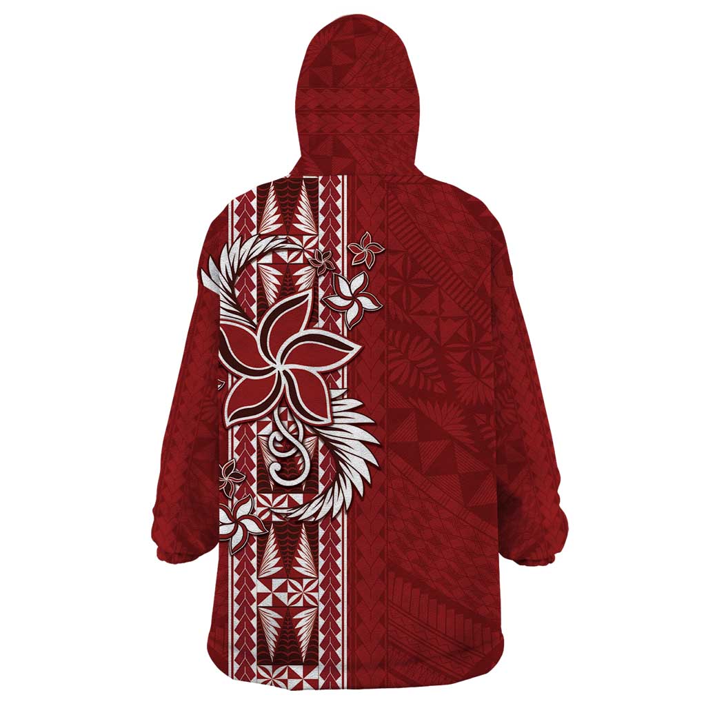 Tonga Language Week Wearable Blanket Hoodie Malo e Lelei Kupesi Ngatu Pattern