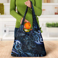 Aotearoa New Zealand Octopus Grocery Bag Silver Fern Maori Pattern