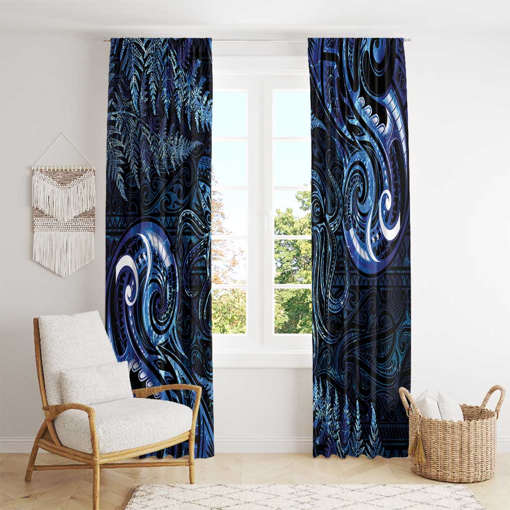 Aotearoa New Zealand Octopus Window Curtain Silver Fern Maori Pattern