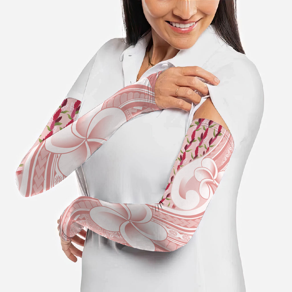 Samoa Teuila Arm Sleeves Pink Samoan Siapo Motifs LT05 - Polynesian Pride