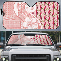 Samoa Teuila Auto Sun Shade Pink Samoan Siapo Motifs LT05 Pink - Polynesian Pride