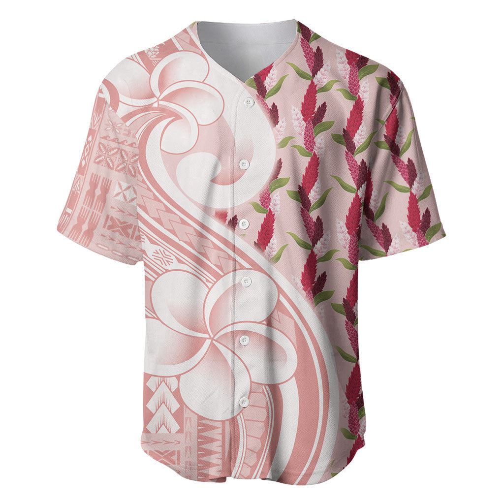 Samoa Teuila Baseball Jersey Pink Samoan Siapo Motifs LT05 Pink - Polynesian Pride