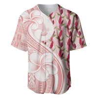 Samoa Teuila Baseball Jersey Pink Samoan Siapo Motifs LT05 Pink - Polynesian Pride