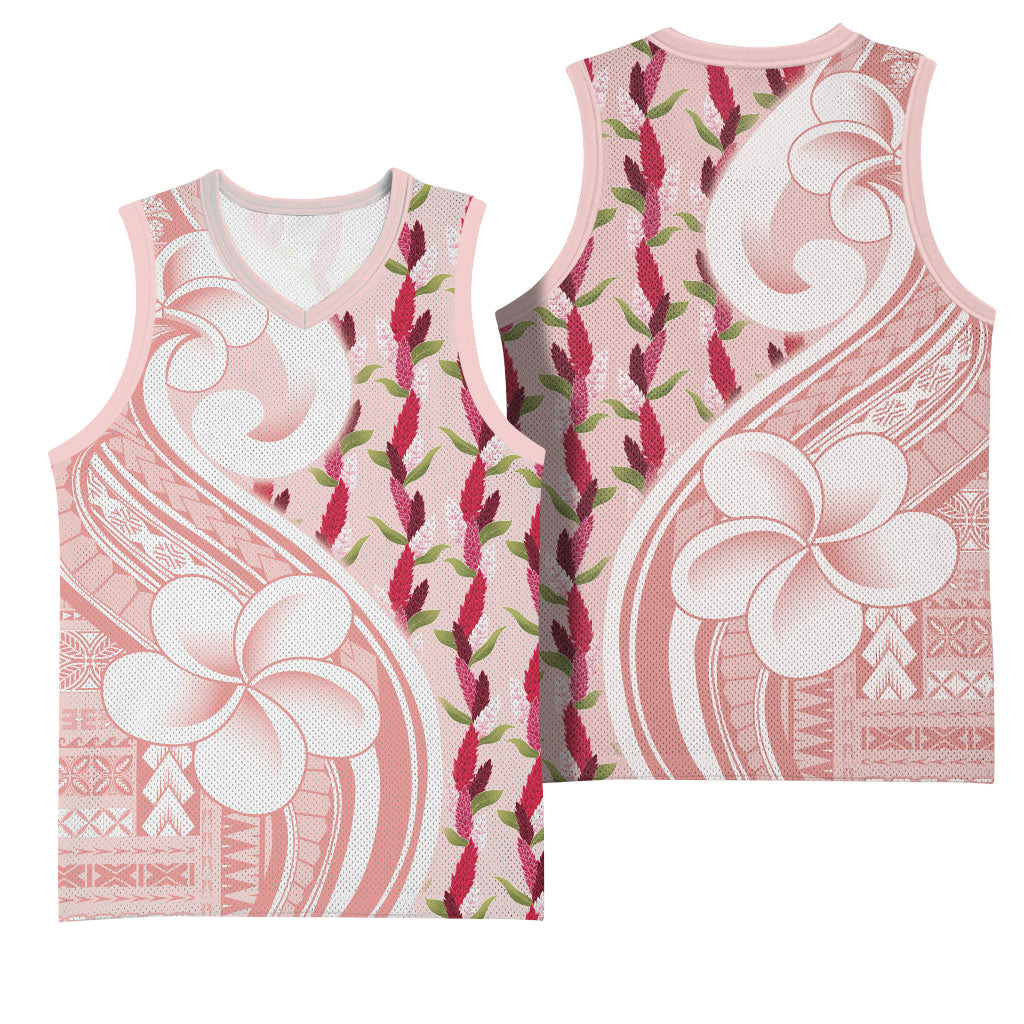 Samoa Teuila Basketball Jersey Pink Samoan Siapo Motifs LT05 - Polynesian Pride