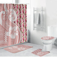 Samoa Teuila Bathroom Set Pink Samoan Siapo Motifs LT05 Bathroom Set (4 pcs) Pink - Polynesian Pride