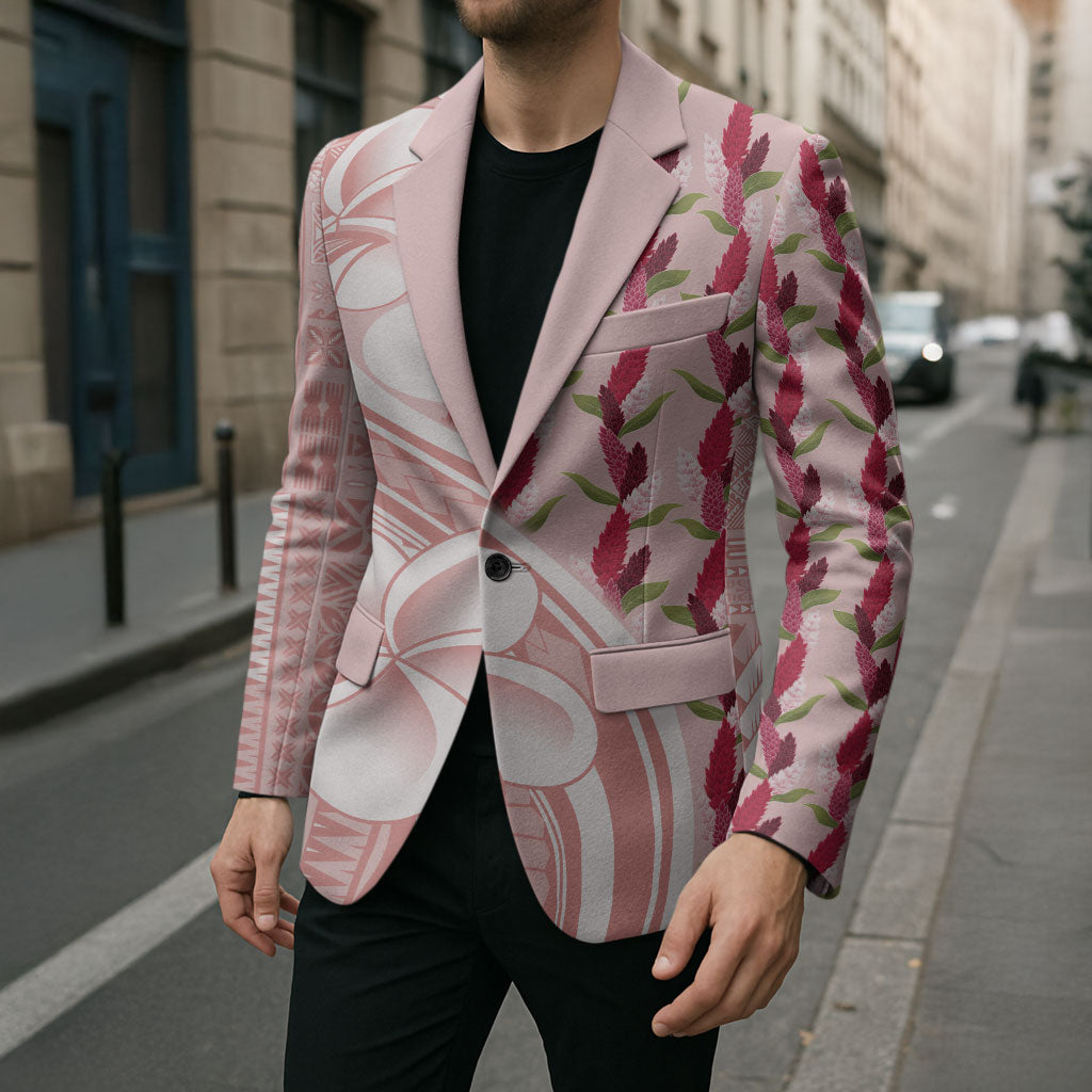 Samoa Teuila Blazer Pink Samoan Siapo Motifs LT05 - Polynesian Pride