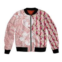 Samoa Teuila Bomber Jacket Pink Samoan Siapo Motifs LT05 Unisex Pink - Polynesian Pride