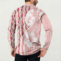 Samoa Teuila Button Sweatshirt Pink Samoan Siapo Motifs LT05 - Polynesian Pride