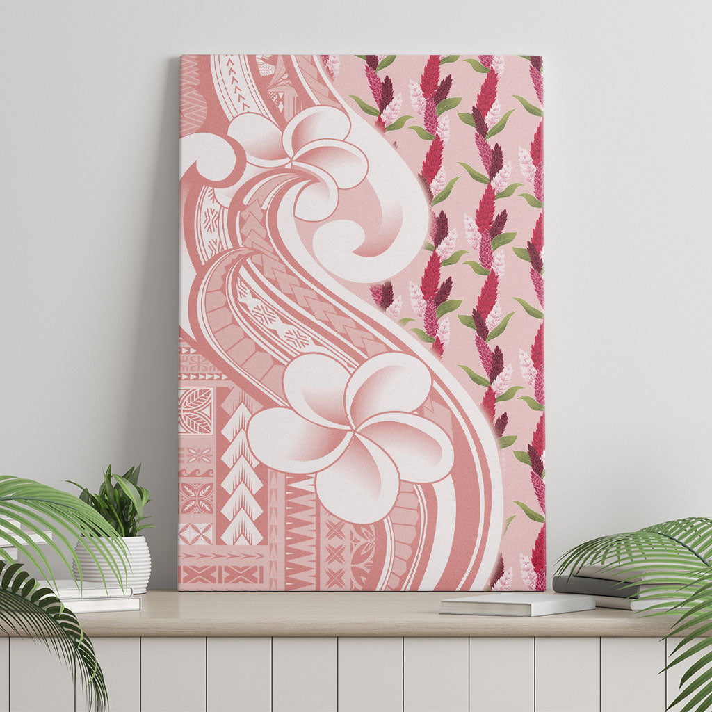 Samoa Teuila Canvas Wall Art Pink Samoan Siapo Motifs LT05 - Polynesian Pride