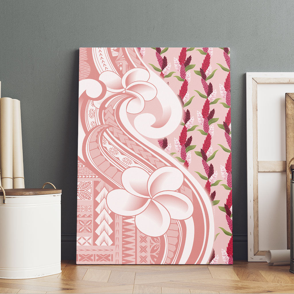 Samoa Teuila Canvas Wall Art Pink Samoan Siapo Motifs LT05 - Polynesian Pride