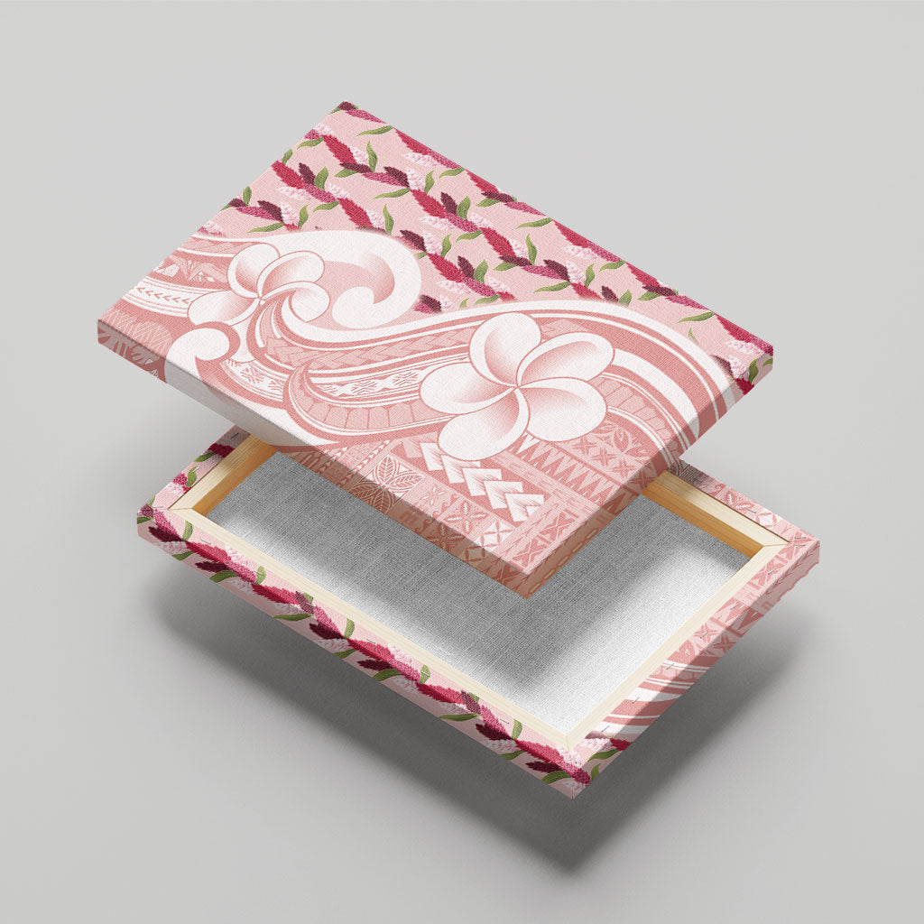 Samoa Teuila Canvas Wall Art Pink Samoan Siapo Motifs LT05 - Polynesian Pride