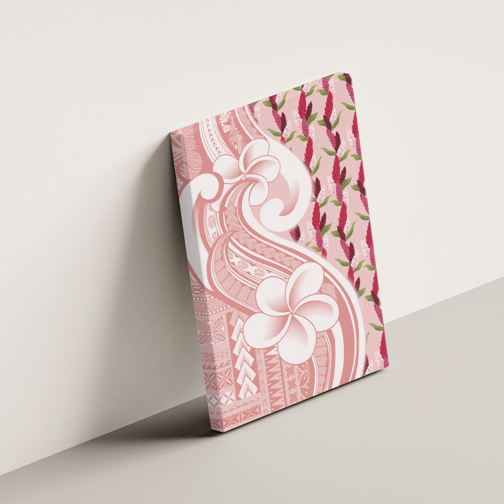 Samoa Teuila Canvas Wall Art Pink Samoan Siapo Motifs LT05 - Polynesian Pride