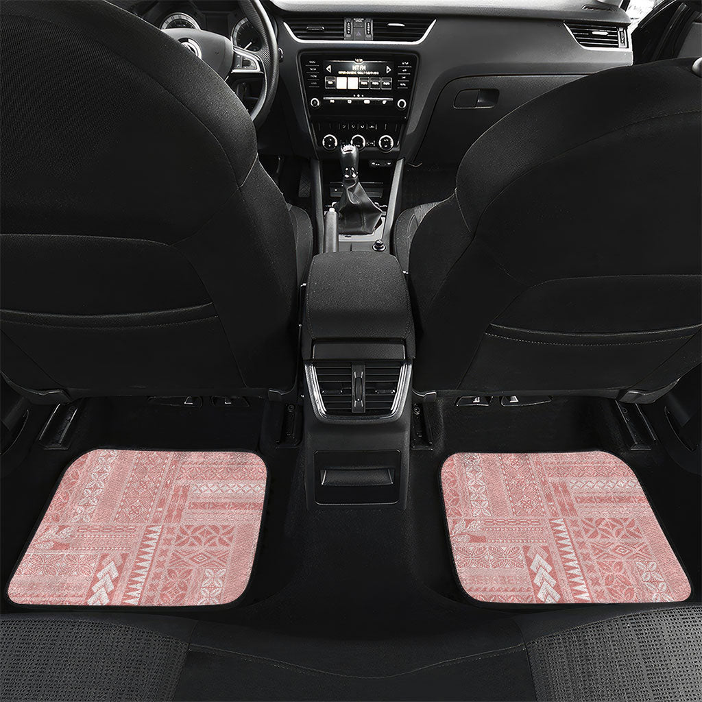 Samoa Teuila Car Mats Pink Samoan Siapo Motifs LT05 Set 2pcs - Back Pink - Polynesian Pride