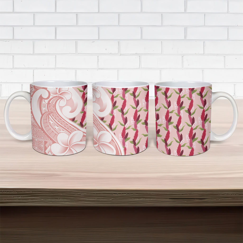 Samoa Teuila Ceramic Mug Pink Samoan Siapo Motifs LT05 - Polynesian Pride