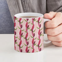 Samoa Teuila Ceramic Mug Pink Samoan Siapo Motifs LT05 - Polynesian Pride