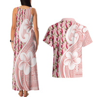 Samoa Teuila Couples Matching Tank Maxi Dress and Hawaiian Shirt Pink Samoan Siapo Motifs LT05 - Polynesian Pride