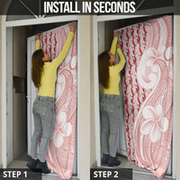 Samoa Teuila Door Cover Pink Samoan Siapo Motifs LT05 - Polynesian Pride