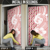 Samoa Teuila Door Cover Pink Samoan Siapo Motifs LT05 - Polynesian Pride