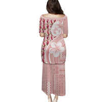 Samoa Teuila Family Matching Puletasi and Hawaiian Shirt Pink Samoan Siapo Motifs LT05 - Polynesian Pride
