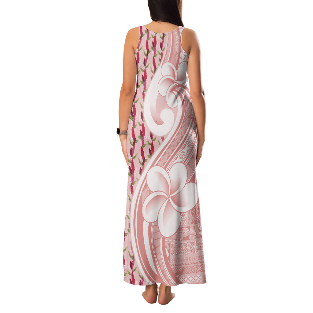 Samoa Teuila Family Matching Tank Maxi Dress and Hawaiian Shirt Pink Samoan Siapo Motifs LT05 - Polynesian Pride