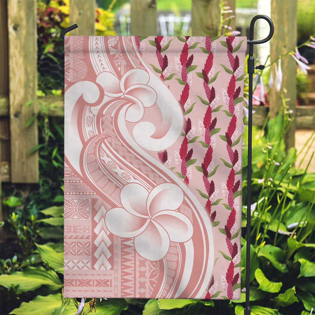 Samoa Teuila Garden Flag Pink Samoan Siapo Motifs LT05 Garden Flag Pink - Polynesian Pride