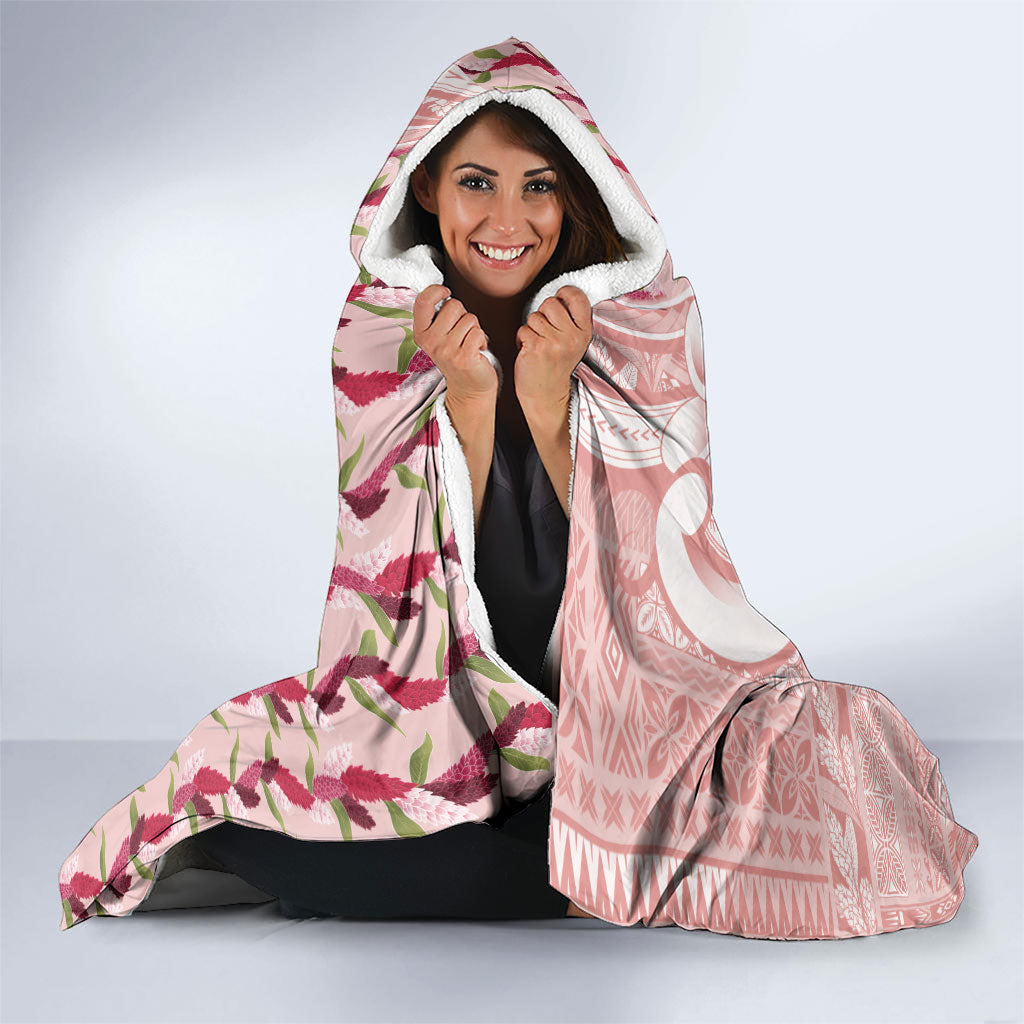 Samoa Teuila Hooded Blanket Pink Samoan Siapo Motifs LT05 - Polynesian Pride