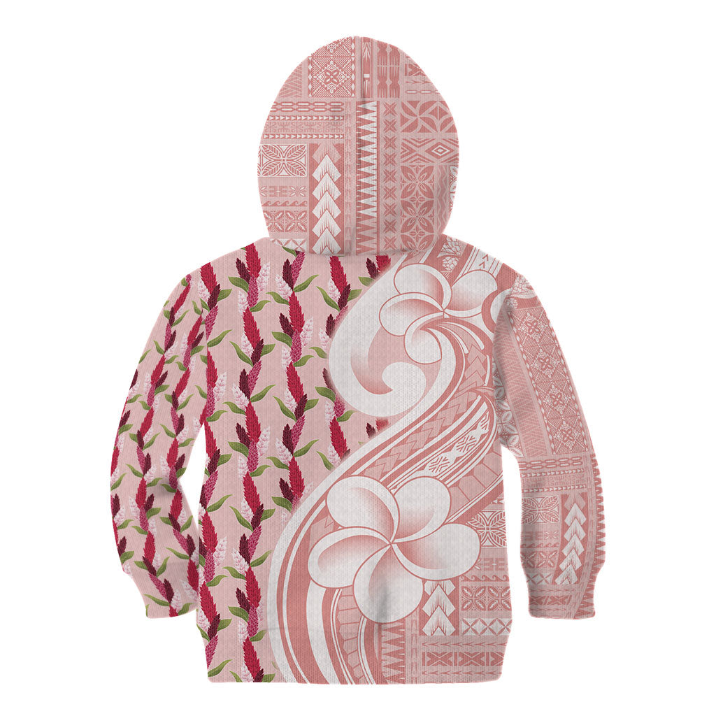 Samoa Teuila Kid Hoodie Pink Samoan Siapo Motifs LT05 - Polynesian Pride