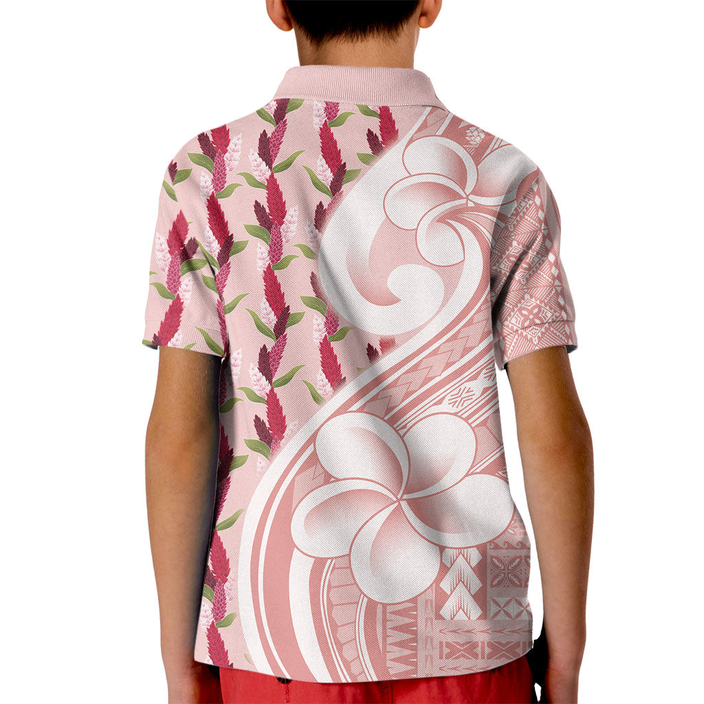 Samoa Teuila Kid Polo Shirt Pink Samoan Siapo Motifs LT05 - Polynesian Pride