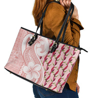 Samoa Teuila Leather Tote Bag Pink Samoan Siapo Motifs LT05 - Polynesian Pride