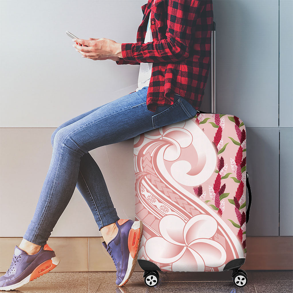 Samoa Teuila Luggage Cover Pink Samoan Siapo Motifs LT05 - Polynesian Pride