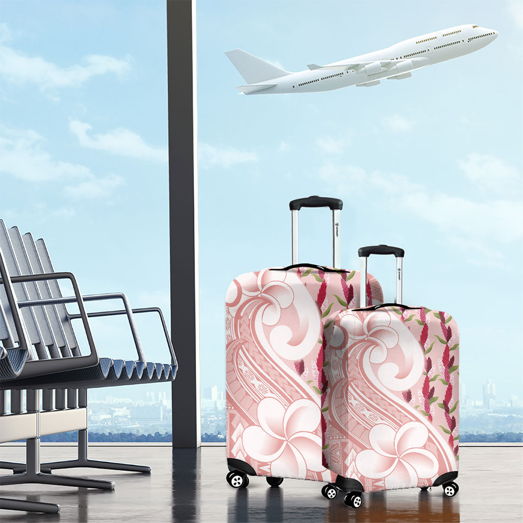 Samoa Teuila Luggage Cover Pink Samoan Siapo Motifs LT05 - Polynesian Pride
