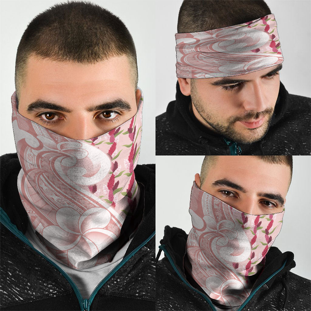 Samoa Teuila Neck Gaiter Pink Samoan Siapo Motifs LT05 - Polynesian Pride
