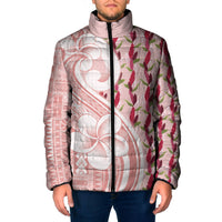 Samoa Teuila Padded Jacket Pink Samoan Siapo Motifs LT05 Men Pink - Polynesian Pride