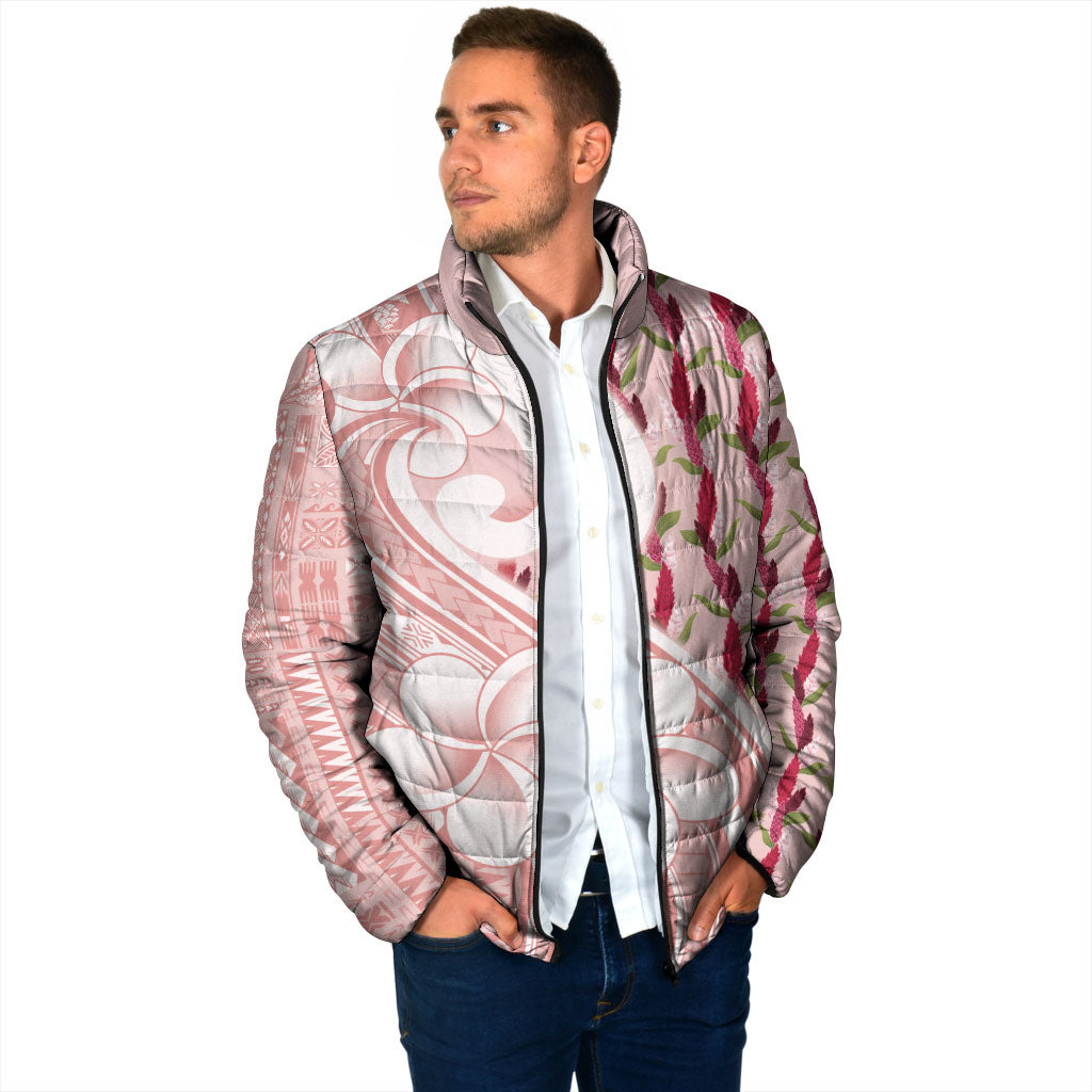 Samoa Teuila Padded Jacket Pink Samoan Siapo Motifs LT05 - Polynesian Pride
