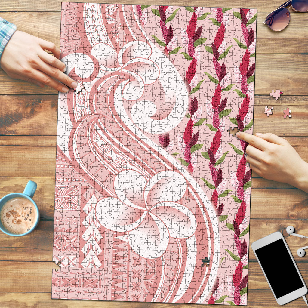 Samoa Teuila Puzzle Pink Samoan Siapo Motifs LT05 Pink - Polynesian Pride