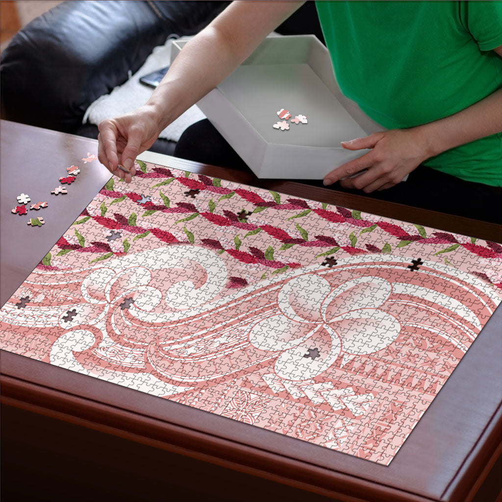 Samoa Teuila Puzzle Pink Samoan Siapo Motifs LT05 - Polynesian Pride