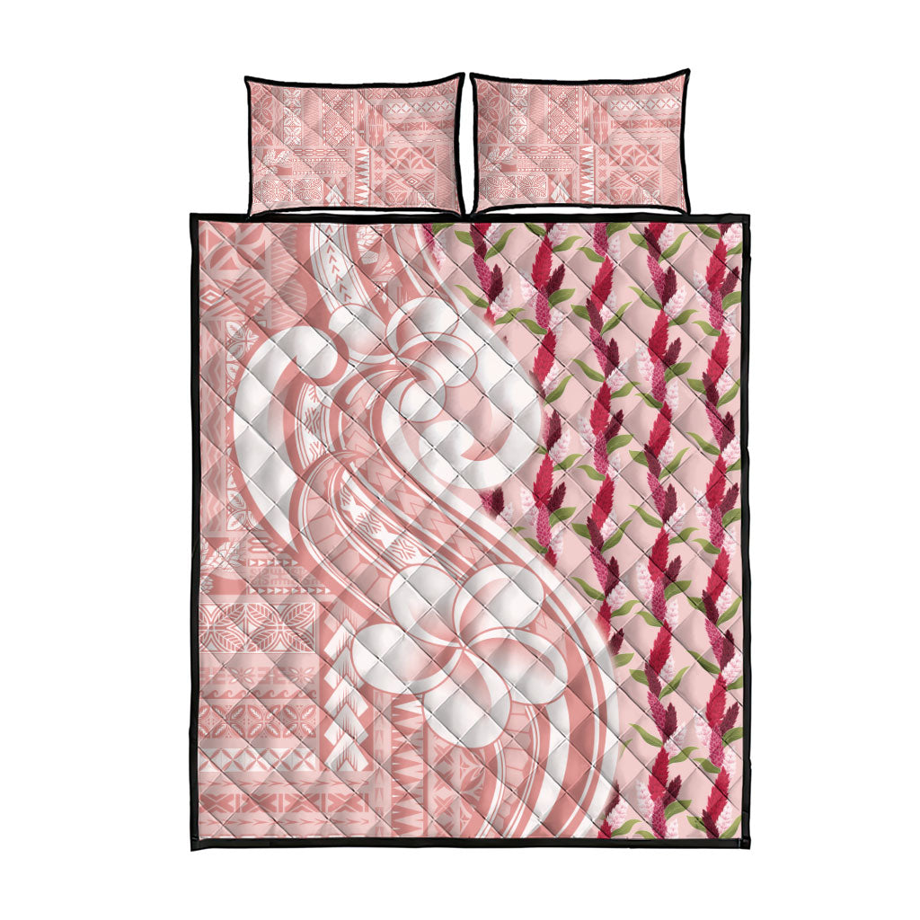 Samoa Teuila Quilt Bed Set Pink Samoan Siapo Motifs LT05 - Polynesian Pride