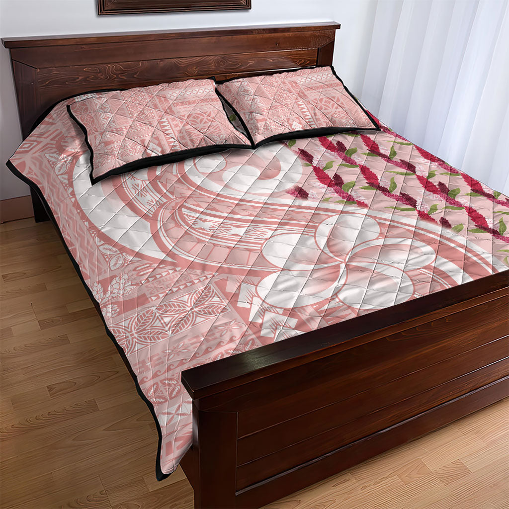 Samoa Teuila Quilt Bed Set Pink Samoan Siapo Motifs LT05 - Polynesian Pride