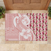 Samoa Teuila Rubber Doormat Pink Samoan Siapo Motifs LT05 Pink - Polynesian Pride