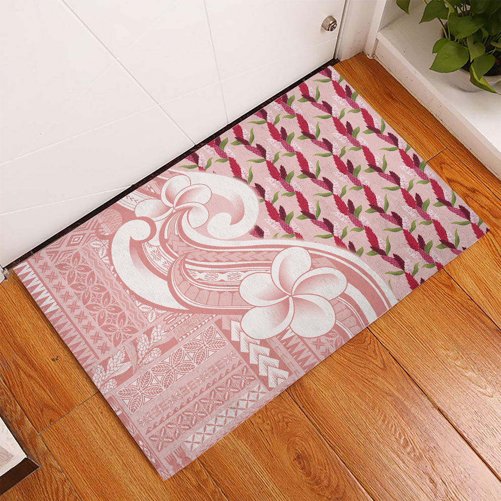 Samoa Teuila Rubber Doormat Pink Samoan Siapo Motifs LT05 - Polynesian Pride